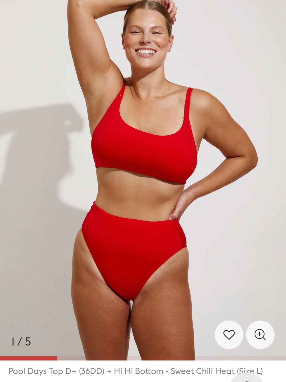Left On Friday Pool Days Top D+ in Sweet Chili Heat (Red)